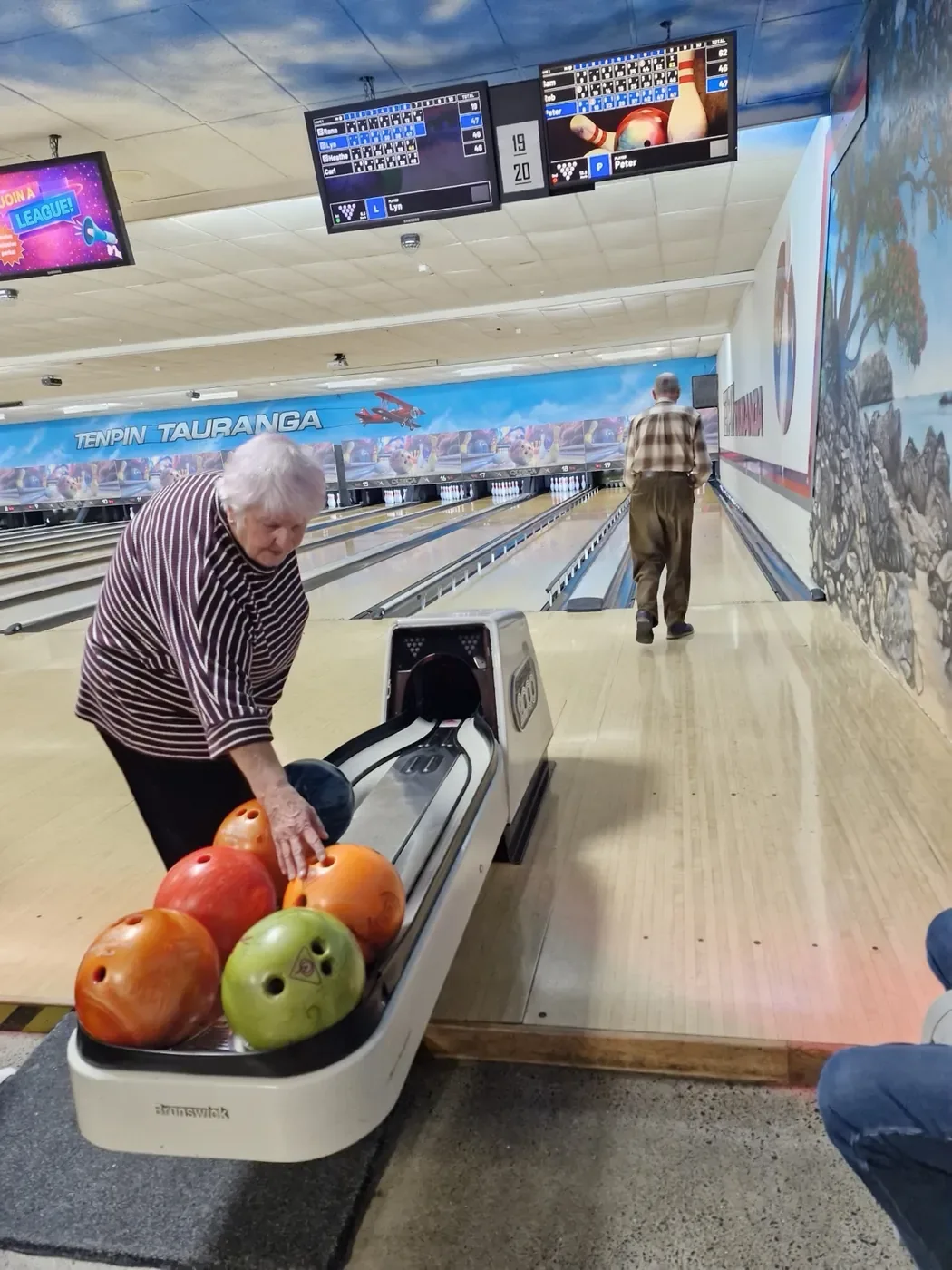 A member choosing a ball at Tenpin Tauranga